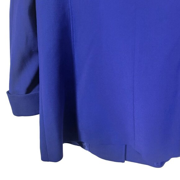 Tahari Arthur S. Levine Royal Blue Button Bow Detail, Long Coat Jacket Size 12P - Picture 12 of 12